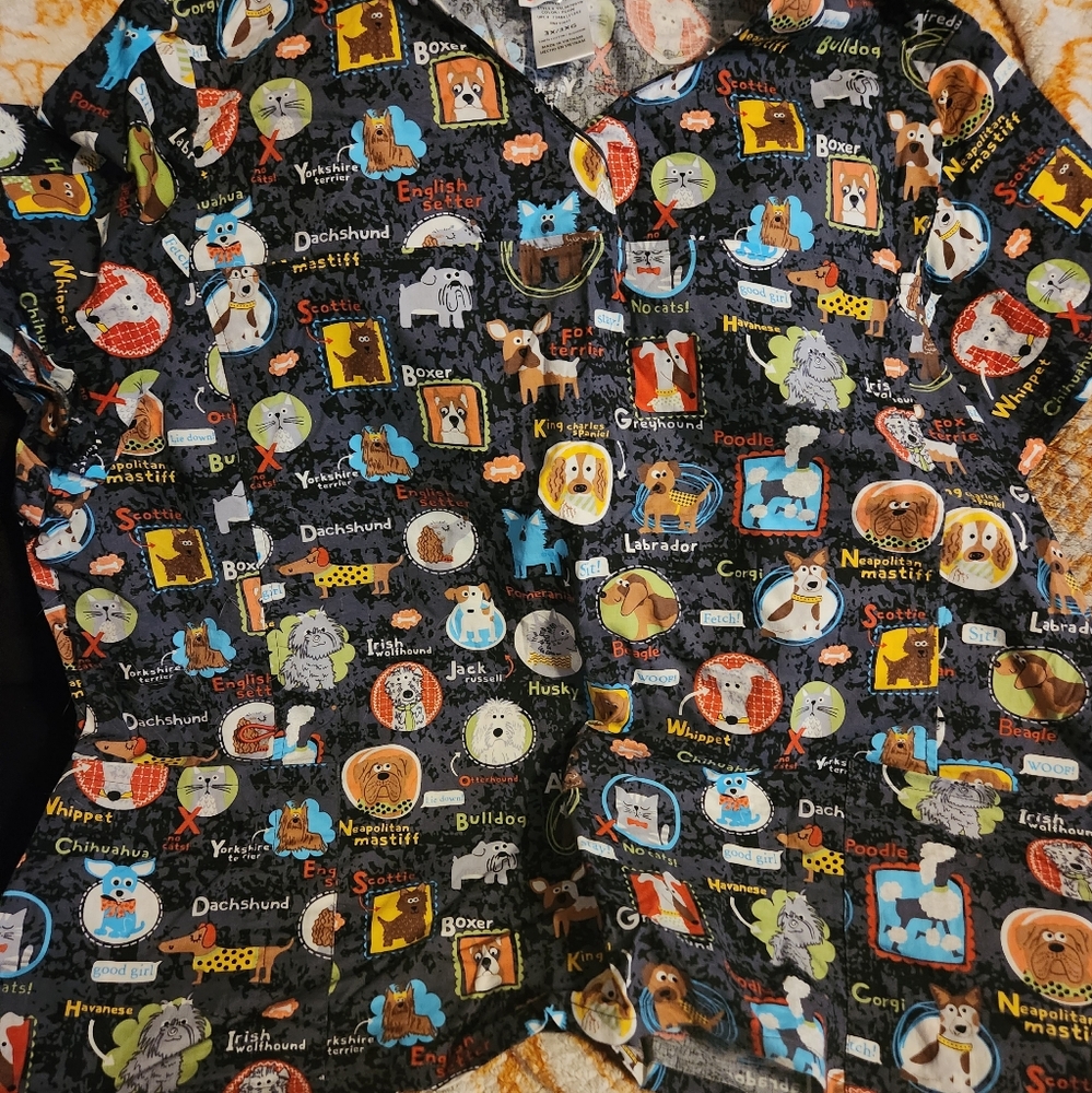 Scrubstar 3X scrub top Doggie breeds